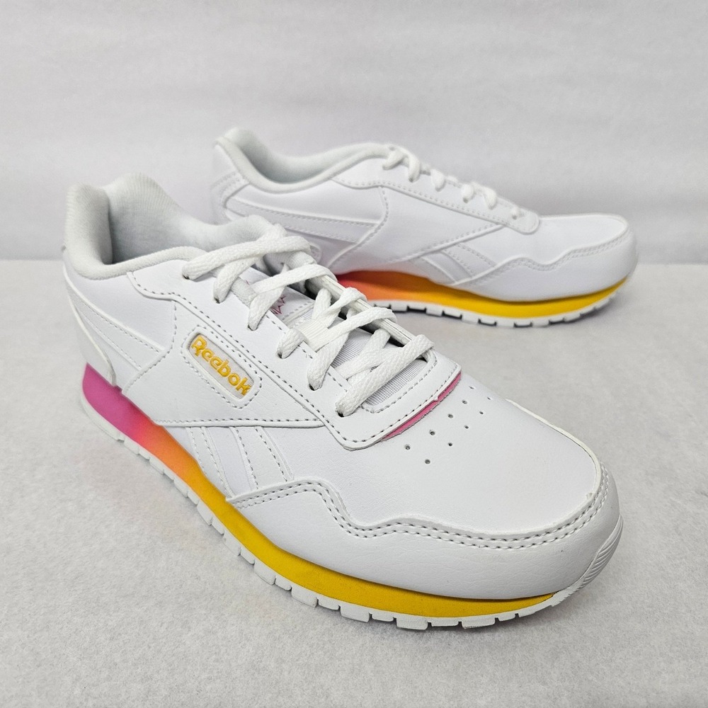 Reebok Women's‎ Classic Harman Run Running Shoes GX8695 White Pink Yellow Sz 6.5